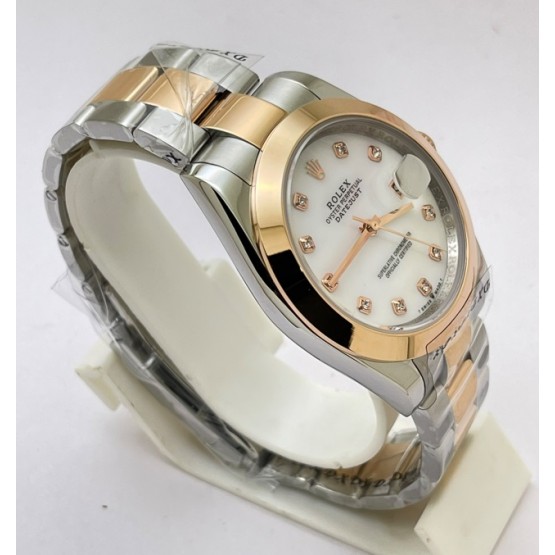 Rolex Date Just Diamond Mark Mother Of Pearl White 2 Swiss Automatic Watch