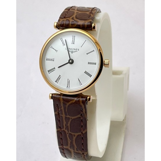 Longines La Grande Classique Ultra Slim Rose Gold Leather Strap Ladies Watch