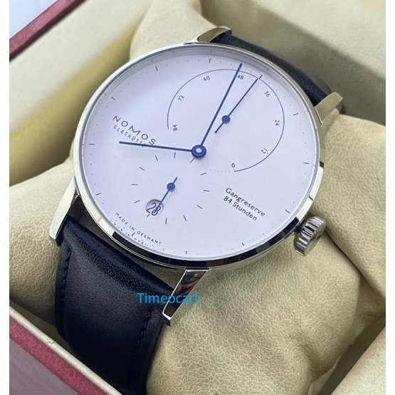 Nomos Glashutte LAMBDA Gangreserve 84 Stunden Steel Power Reserve Swiss Automatic Watch