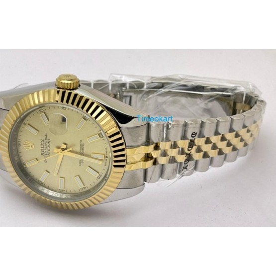 Rolex Datejust Golden Dail Dual Tone Swiss Automatic Watch