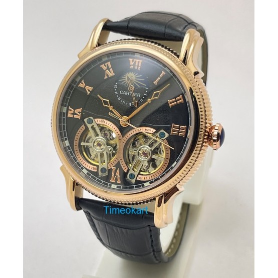 Cartier Rotonde De Cartier Double Tourbillon Sun Moon Phase Swiss ETA Automatic Watch