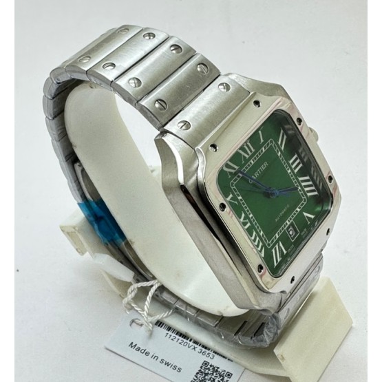 Cartier Santos 100 Steel Green Swiss Automatic Watch