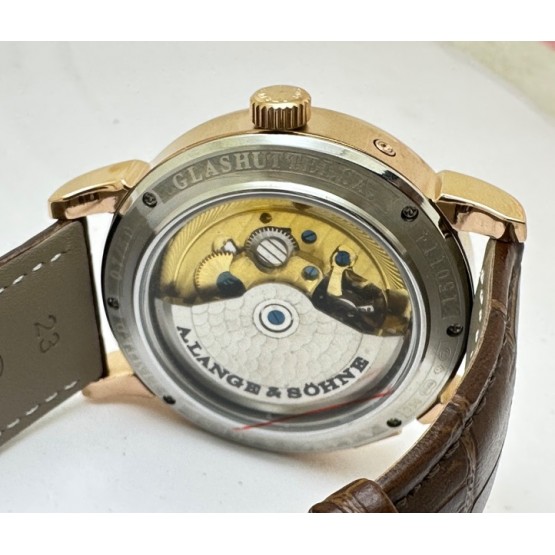 A. Lange & Shone Grand Lange 1 Moon Phase Rose Gold White Swiss Automatic Watch