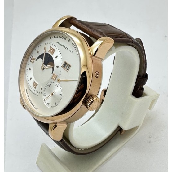 A. Lange & Shone Grand Lange 1 Moon Phase Rose Gold White Swiss Automatic Watch - A