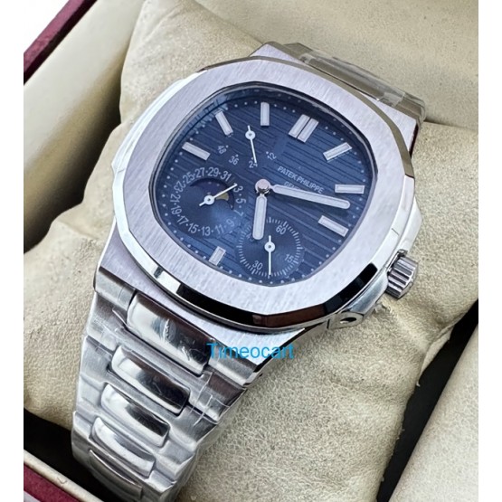 Patek Philippe Nautilus Moon Phase Power Resrve Steel Swiss Automatic Watch