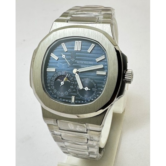 Patek Philippe Nautilus Moon Phase Power Resrve Steel Swiss Automatic Watch