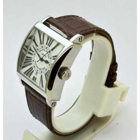 Franck Muller Square Master Leather Strap Watch