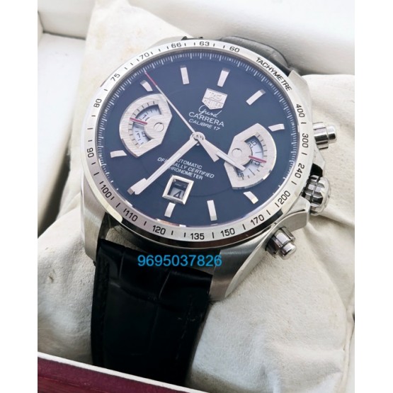 Tag Heuer Grand Carrera Calibre 17 Leather Strap Swiss ETA 7750 Valjoux Movement Automatic Watch