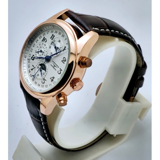 Longines Master Collection Rose Gold Leather Strap Swiss Automatic Watch