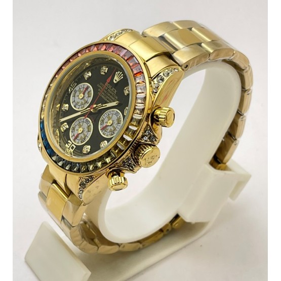 Rolex Cosmograph Daytona Rainbow Jewels Flyback Chronograph Luxury Watch