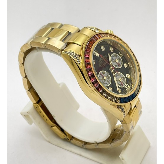 Rolex Cosmograph Daytona Rainbow Jewels Flyback Chronograph Luxury Watch