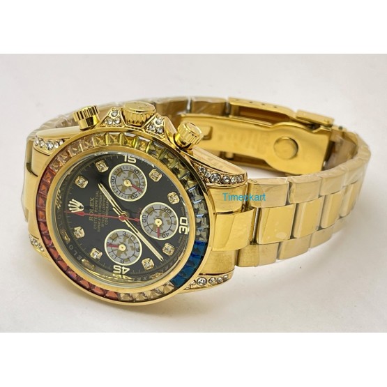 Rolex Cosmograph Daytona Rainbow Jewels Flyback Chronograph Luxury Watch