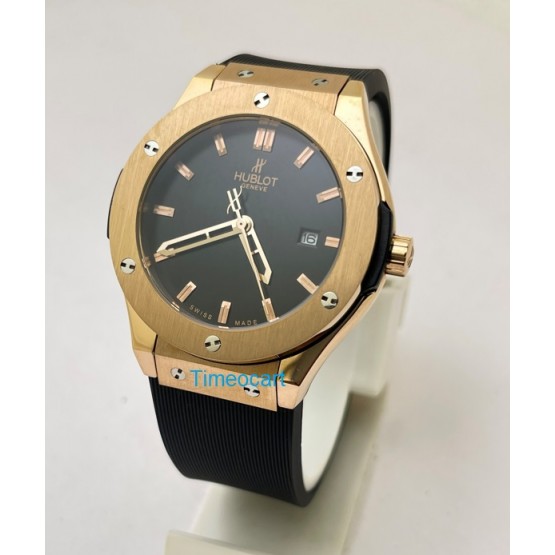 Hublot Classic Fusion Black Rubber Strap Ladies Watch