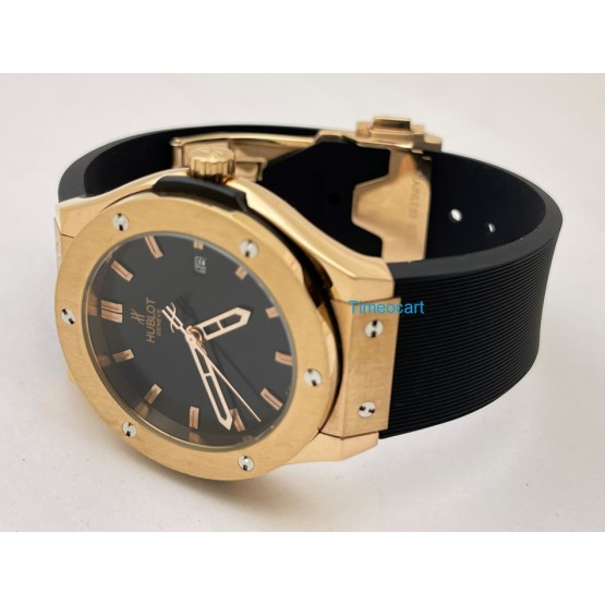 Hublot Classic Fusion Black Rubber Strap Ladies Watch