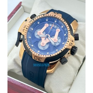 Graham Chronometer Blue Rubber Strap Watch