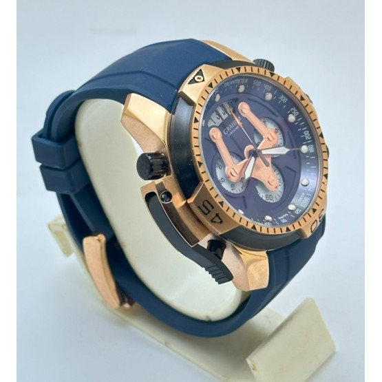 Graham Chronometer Blue Rubber Strap Watch