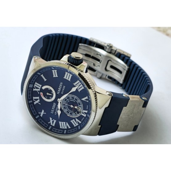 Ulysse Nardin Maxi Marine Chronometer Blue Rubber Strap Swiss Automatic Watch