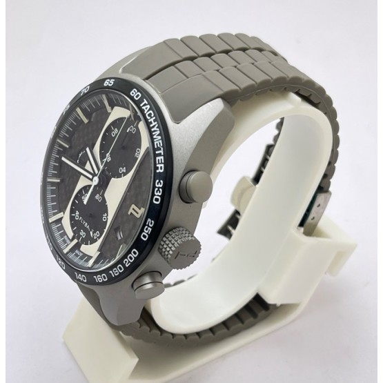 Porsche Design Flyback Grey Rubber Strap Watch - A