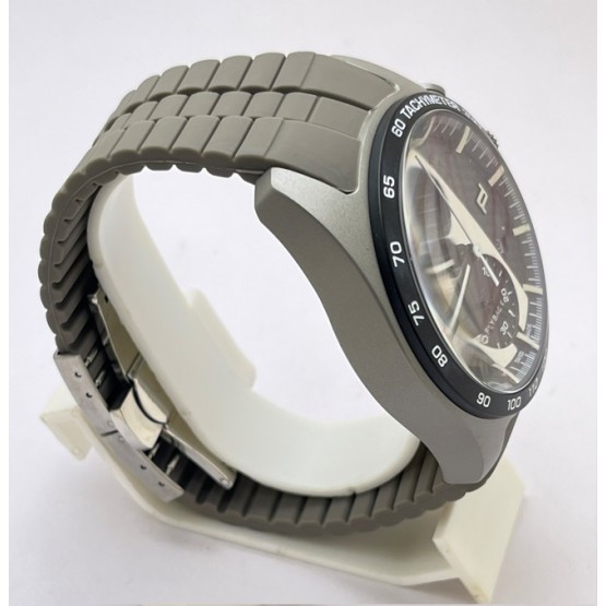 Porsche Design Flyback Grey Rubber Strap Watch - A