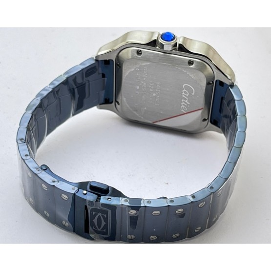 Cartier Santos De Blue PVD White Swiss Automatic Watch