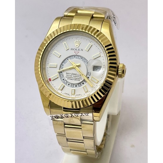 Rolex Sky Dweller White Golden Swiss ETA Automatic Watch