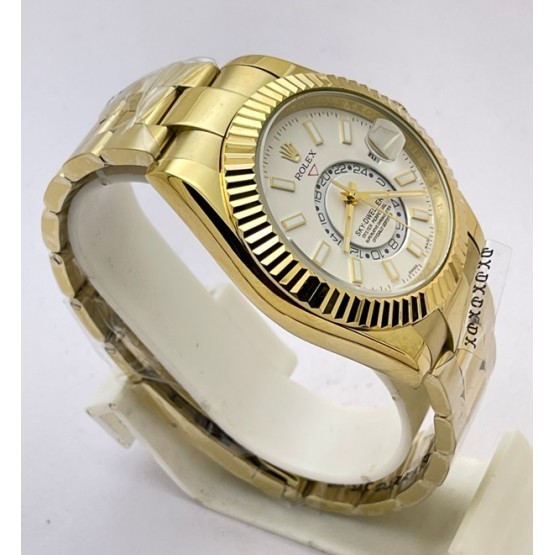 Rolex Sky Dweller White Golden Swiss ETA Automatic Watch