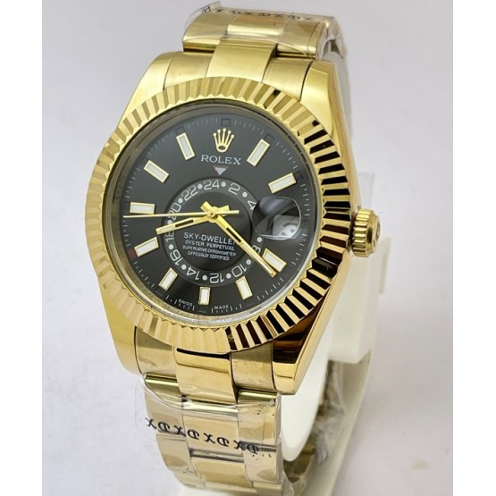 Rolex Sky Dweller Black Golden Swiss ETA Automatic Watch