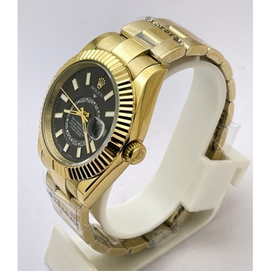 Rolex Sky Dweller Black Golden Swiss ETA Automatic Watch