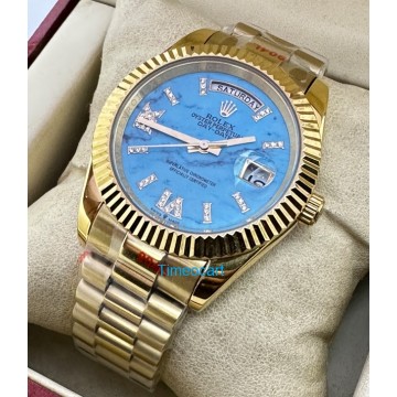 Rolex Day Date Turquoise Diamond Roman Marking Swiss Automatic Watch