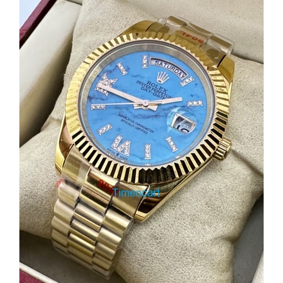 Rolex Day Date Turquoise Diamond Roman Marking Swiss Automatic Watch