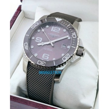 Longines Hydroconquest Grey Rubber Strap Swiss Automatic Watch