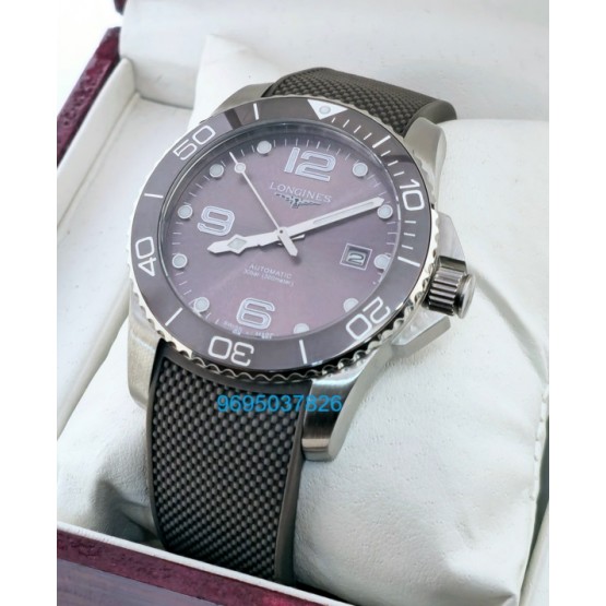 Longines Hydroconquest Grey Rubber Strap Swiss Automatic Watch