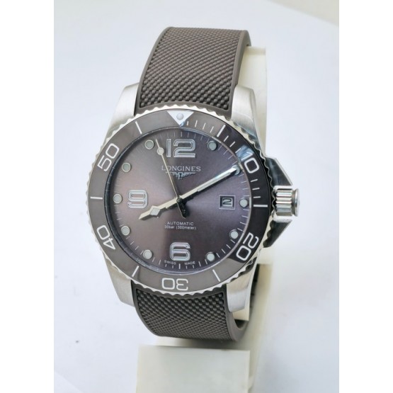 Longines Hydroconquest Grey Rubber Strap Swiss Automatic Watch