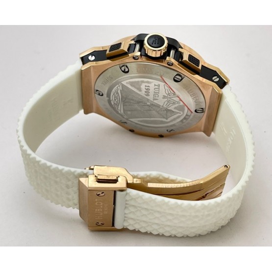 Hublot Big Bang Rose Gold White Rubber Strap Watch