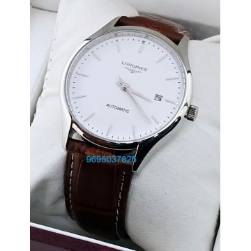 Longines Master Collection White Steel 2 Leather Strap Swiss Automatic Watch