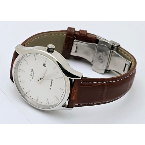 Longines Master Collection White Steel 2 Leather Strap Swiss Automatic Watch