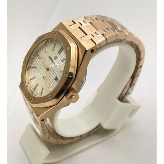 Audemars Piguet Royal Oak Rose Gold White Swiss Automatic Watch