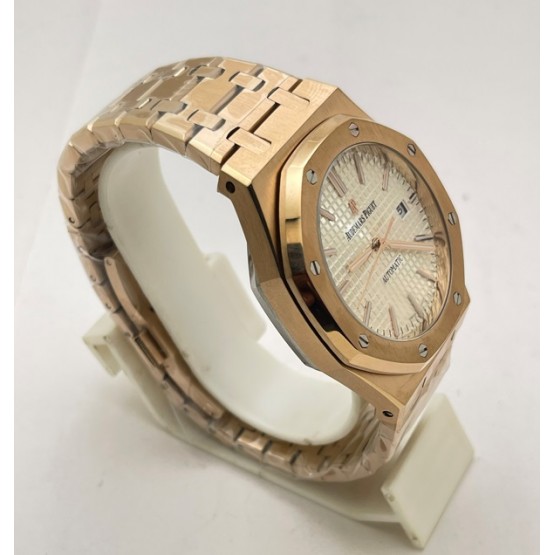 Audemars Piguet Royal Oak Rose Gold White Swiss Automatic Watch