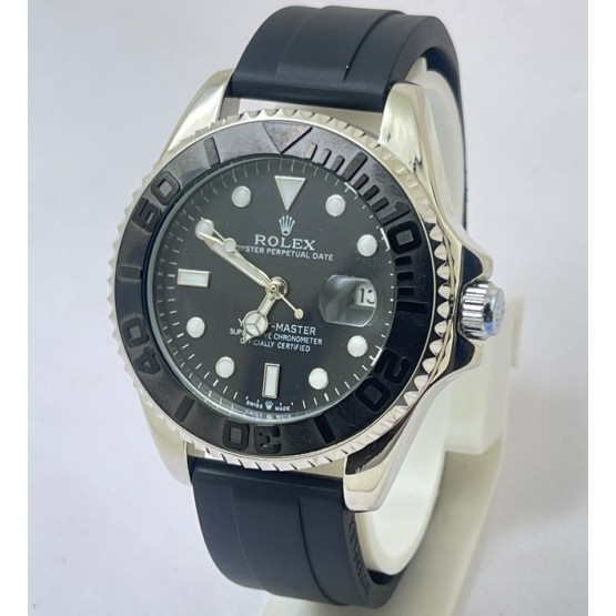  Rolex Yacht Master Steel Black Rubber Strap Swiss Automatic Watch