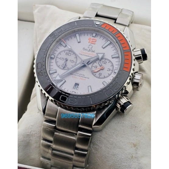 Omega Seamaster Planet Ocean Chronograph Grey SWISS ETA 2250 Valjoux Automatic Watch