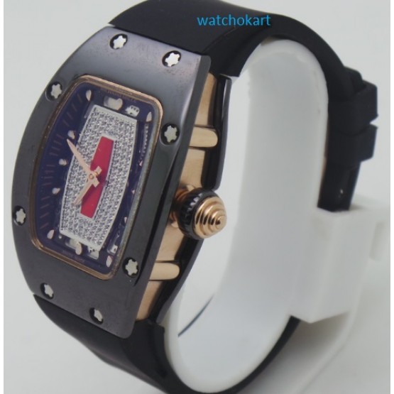 Richard Mille Limited Edition Black Ladies SWISS ETA 7750 Valjoux Movement Watch