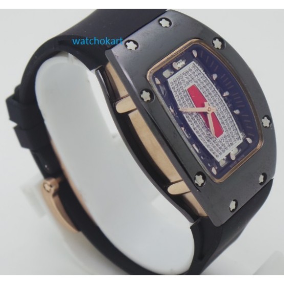 Richard Mille Limited Edition Black Ladies SWISS ETA 7750 Valjoux Movement Watch