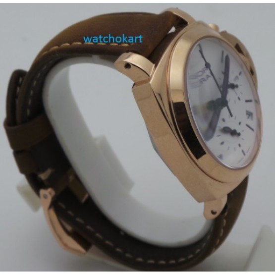 Panerai Choronograph Rose Gold White Ladies Watch