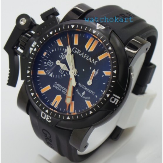 Graham Chronofighter Oversize Diver Black Swiss ETA  7750 Automatic Watch