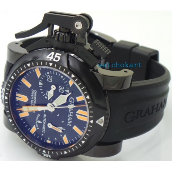 Graham Chronofighter Oversize Diver Black Swiss ETA  7750 Automatic Watch