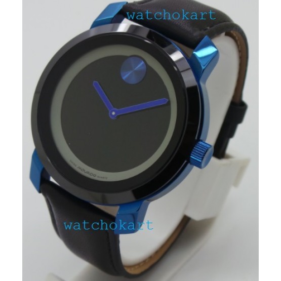 Movado Bold Leather Strap Watch