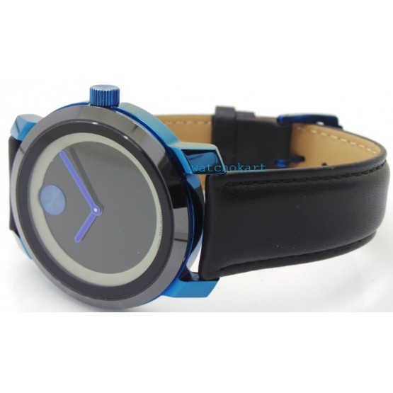 Movado Bold Leather Strap Watch