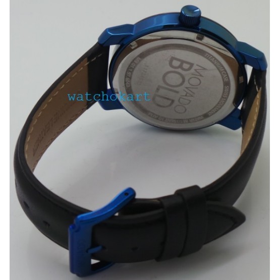 Movado Bold Leather Strap Watch