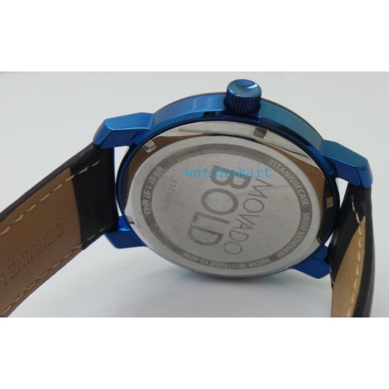 Movado Bold Leather Strap Watch