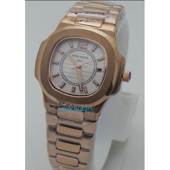 Patek Philippe Nautilus White Rose Gold Ladies Watch